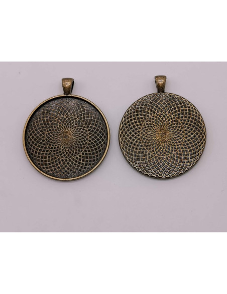 10 Piezas Base de Pendientes Redonda Bronce Antiguo SHUNAE