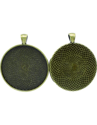 10 Piezas Base de Pendientes Redonda Bronce Antiguo SHUNAE