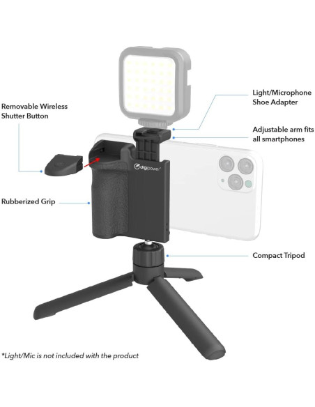 Estabilizador Pocket Grip DigiPower con Control Remoto y Trípode
