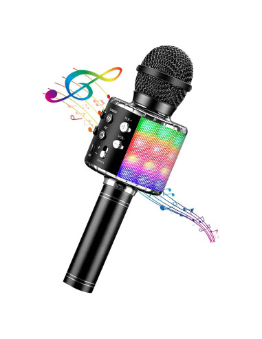 Micrófono Karaoke Inalámbrico BlueFire CT007B 4 en 1 LED