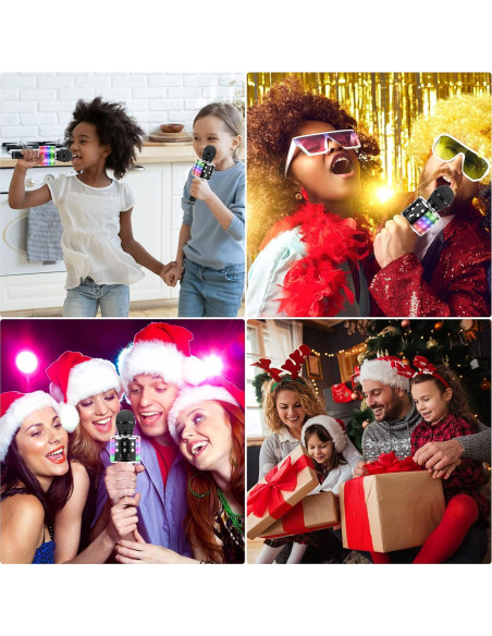 Micrófono Karaoke Inalámbrico BlueFire CT007B 4 en 1 LED