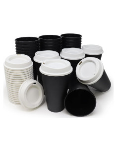Tazas de café reutilizables 24 Pk Rolling Sands 16 oz negras