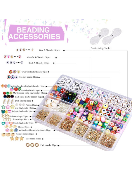 Greentime 4550 Piezas Perlas de Arcilla para Manualidades DIY