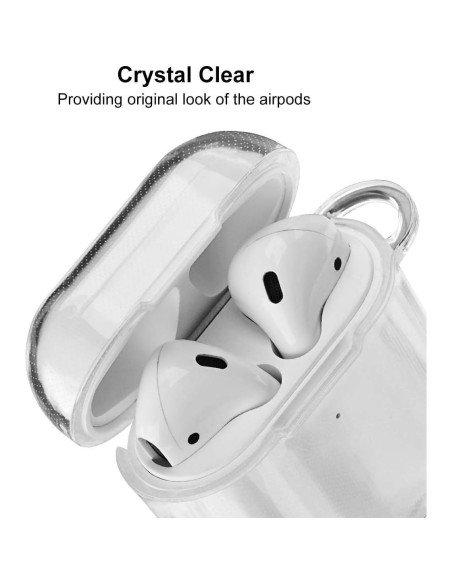 Funda TPU Transparente AIRSPO para AirPods 1/2 con Mosquetón