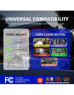 Control Remoto Universal LiftMaster 891LM 2 Paquete con Batería 2