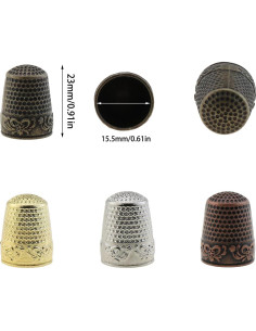 Dedales de Metal ZZHXSM para Costura y Bordado - 4 Piezas 2