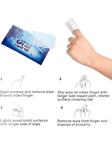 50 Toallitas Desechables para Dientes de Dedo Mrisata - Menta