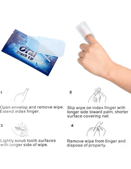 50 Toallitas Desechables para Dientes de Dedo Mrisata - Menta