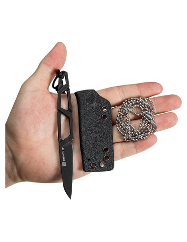 Cuchillo de Hoja Fija SENCUT TEXO 5 cm con Funda y Cadena