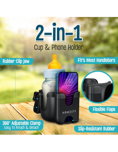 Conjunto Organizador para Cochecito Homeify - Bolsa + Soporte Taza