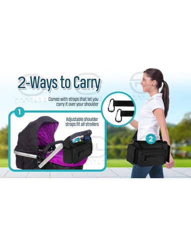 Conjunto Organizador para Cochecito Homeify - Bolsa + Soporte Taza