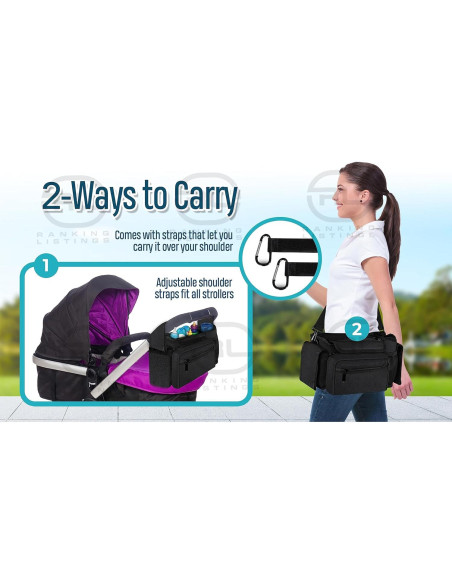 Conjunto Organizador para Cochecito Homeify - Bolsa + Soporte Taza Conjunto Organizador para Cochecito Homeify - Bolsa + Soporte Taza