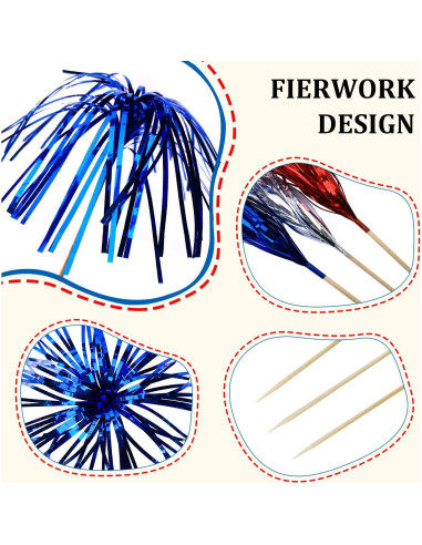 100 Palillos de Cóctel Fuegos Artificiales PheiLa 22.86 cm