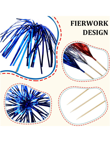 100 Palillos de Cóctel Fuegos Artificiales PheiLa 22.86 cm