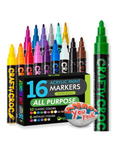 Marcadores Acrílicos Crafty Croc 16 Piezas Multicolor 6mm
