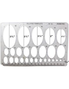 Plantilla de Elipse Plástica Hawk 27 Tamaños 2mm a 55mm 2