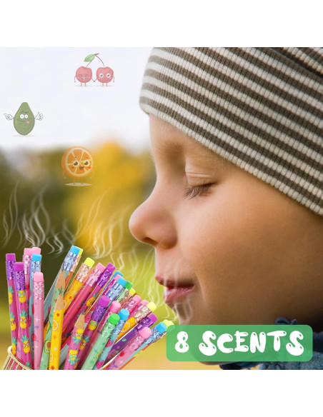 Lápices Aromatizados Leinuosen 60 Pcs Madera Frutas Inspiradoras Lápices Aromatizados Leinuosen 60 Pcs Madera Frutas Inspiradoras