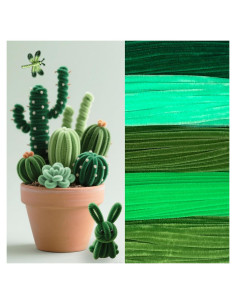 500 Limpiadores de Tubos Chenille Wiwbbitl 6mm x 30cm Verde