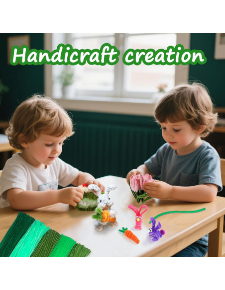 500 Limpiadores de Tubos Chenille Wiwbbitl 6mm x 30cm Verde