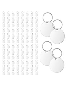Paquete de 100 etiquetas redondas MAQUITA de acero inoxidable 3.05 cm