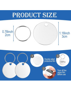 Paquete de 100 etiquetas redondas MAQUITA de acero inoxidable 3.05 cm 2