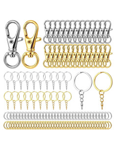 160 Ganchos Giratorios y Anillos para Llaves SOCNITC Metal