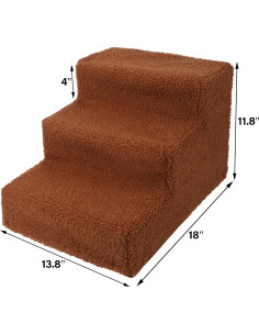 Escalera Antideslizante para Mascotas yofit 3 Pasos Plegable 22.68 kg 2