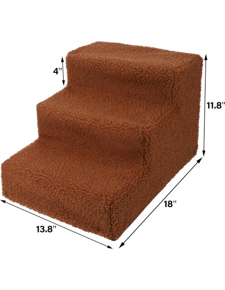 Escalera Antideslizante para Mascotas yofit 3 Pasos Plegable 22.68 kg