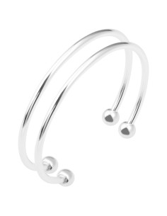 Brazaletes Ajustables de Acero Inoxidable Linsoir 2 Pcs Plata