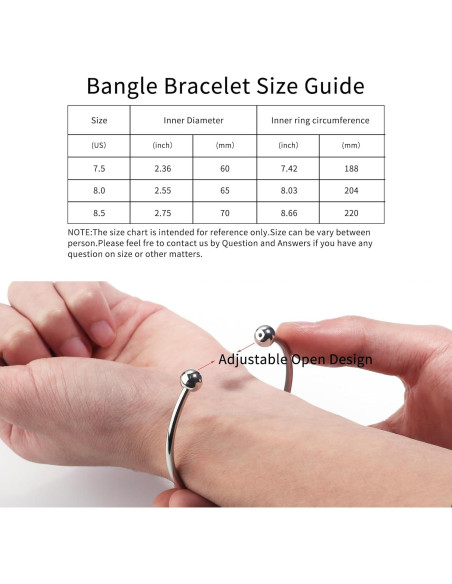 Brazaletes Ajustables de Acero Inoxidable Linsoir 2 Pcs Plata Brazaletes Ajustables de Acero Inoxidable Linsoir 2 Pcs Plata