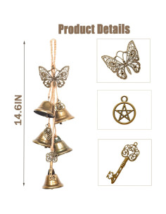 Juego de 2 Campanas de Bruja Ausicfen para Protección del Hogar 2