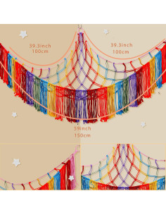 Hamaca de Peluches Saiories Arcoíris 100x150cm Almacenamiento 2