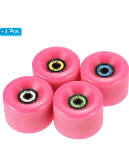 Conjunto de Ruedas y Rodamientos PATIKIL 65mm Rosa 78A