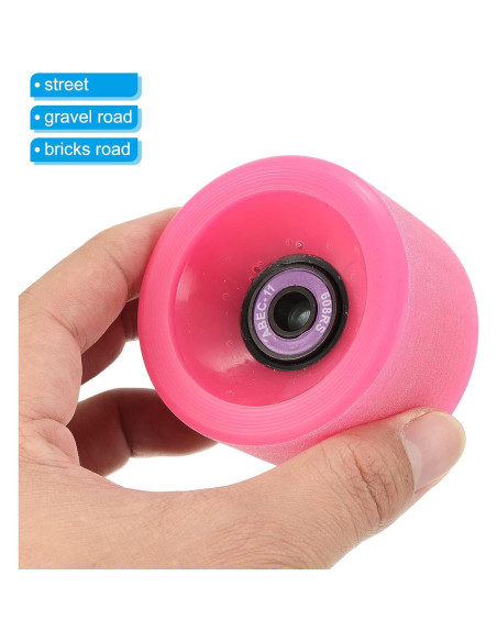 Conjunto de Ruedas y Rodamientos PATIKIL 65mm Rosa 78A