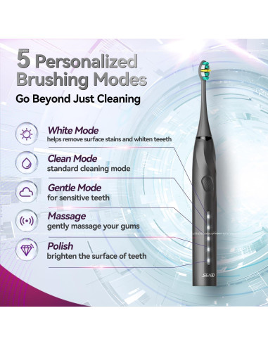 Cepillo de Dientes Eléctrico SEAGO SG-2752 con 8 Cabezas y Sensor