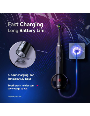 Cepillo de Dientes Eléctrico SEAGO SG-2752 con 8 Cabezas y Sensor