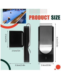 Soporte Magnético para Tiza de Billar Seenelling QAR2813 + 6 Tizas 2