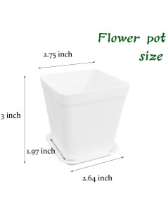 Macetas Plásticas Cuadradas OJYUDD 24 Pzs 7x7x7.6 cm con Plato 2
