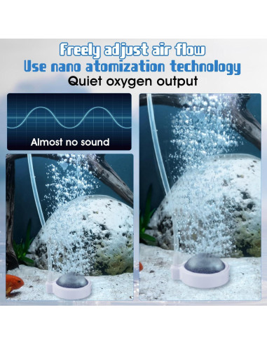 Difusor de aire para acuario SynHHergyx 6.4x5.3cm con válvula