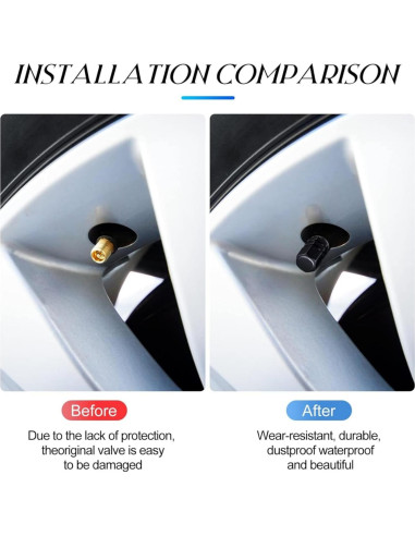 Tapones de Válvula de Neumático Tallew 100 Pcs Aleación Aluminio