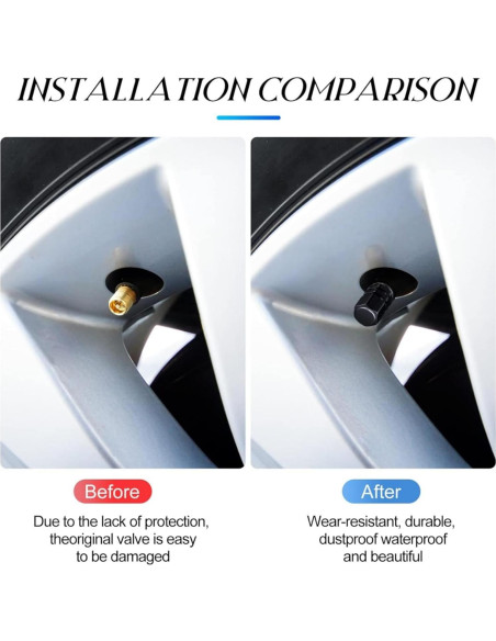 Tapones de Válvula de Neumático Tallew 100 Pcs Aleación Aluminio