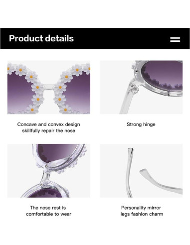 Gafas de sol redondas FBHLZ para niñas con protección UV 400