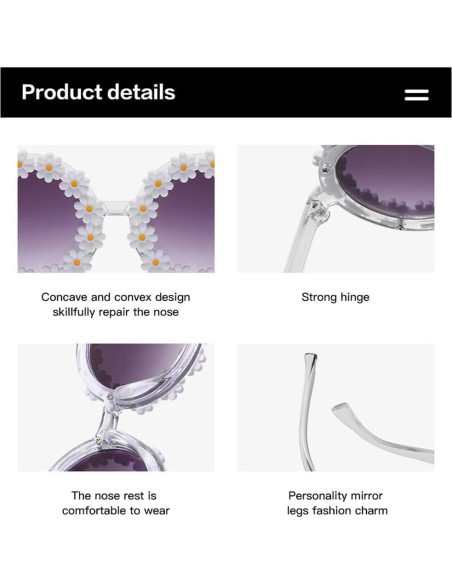 Gafas de sol redondas FBHLZ para niñas con protección UV 400