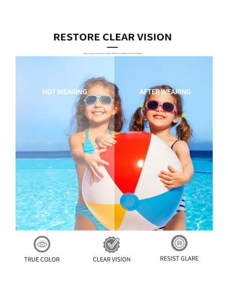 Gafas de sol redondas FBHLZ para niñas con protección UV 400