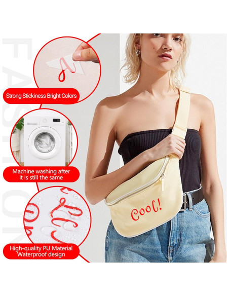 5 Hojas Letras de Transferencia de Calor LUHIMO 1 Pulgada Rojo