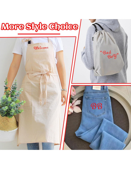 5 Hojas Letras de Transferencia de Calor LUHIMO 1 Pulgada Rojo