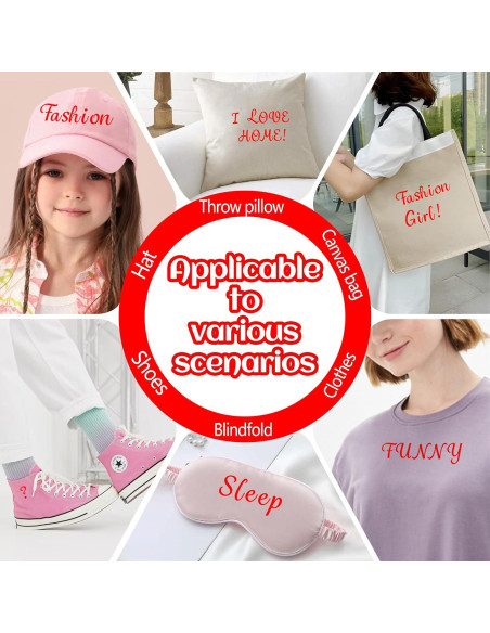 5 Hojas Letras de Transferencia de Calor LUHIMO 1 Pulgada Rojo