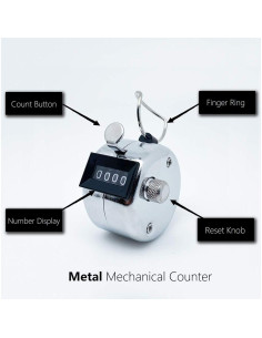 Contador de Clics Amble Tally Digital Mecánico de Metal 2