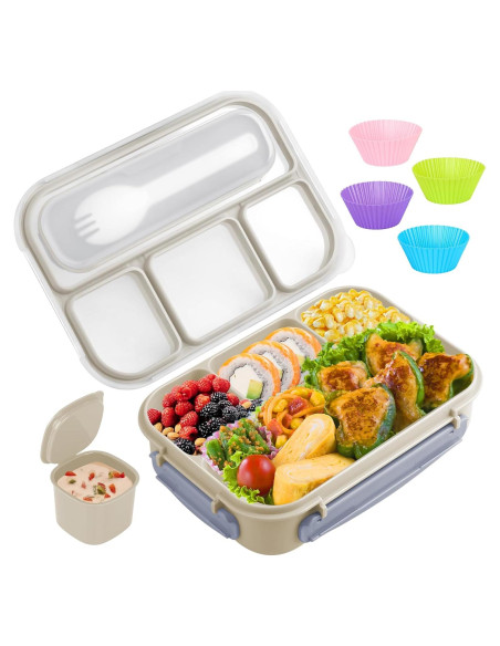 Caja Bento Adulto Yumuk 1300ml 4 Compartimentos A Prueba de Fugas Caja Bento Adulto Yumuk 1300ml 4 Compartimentos A Prueba de Fugas