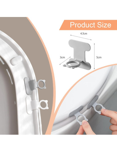 Elevador de Tapa de Inodoro Bltnever 4 Pcs Silicona Blanco Gris